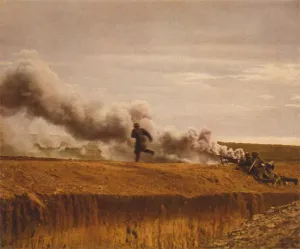 Lcgr1312 Prints: Three German anti-tank gun soldiers on hill