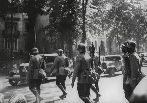 Patrol Prints: German Army patrol in Berlin during the Nazi Party purge of the Sturmabteilung (SA) leadership