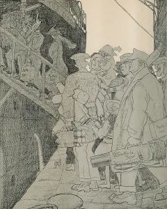 Disaster Prints: German cartoon satirizing U.S. neutrality after the WW1 sinking of the Lusitania