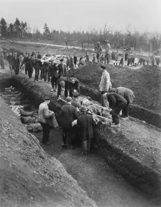Liberation Prints: German civilians of Nordhausen were forced to dig graves for the victims of the concentration camp