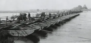 Lcgr1406 Prints: The German Falke Division crossing the Bug River in the Nazi advance on Kiev