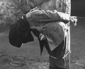 Execution Prints: German General Anton Dostler's body slumps after his execution by a firing squad at Aversa