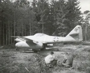 Lcgr1404 Prints: German jet-propelled plane at Rheinmain Airport near Frankfurt, Germany