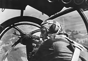 Poland Prints: German machine gunner in an airplane during first days of World War 2 in Poland