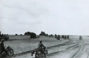 Lcgr1406 Prints: German motorcycle invasion troops in the Summer of 1941