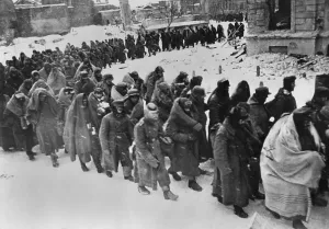 Cold Prints: German prisoners march through the snowy streets of battered Stalingrad in Jan.-Feb. 1943