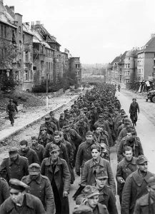 Rs4wn Prints: German prisoners of war marching through the ruined city of Aachen