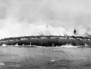 Drowned Prints: German sailors cling to the capsized and sinking of the Cruiser Bluecher