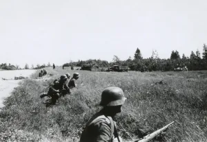 Lcgr1406 Prints: German soldiers at Lubnica, where Soviet (Russian) forces attacked its left flank
