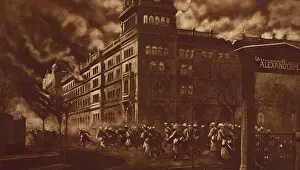Germany Prints: German troops storming of Berlin Police Headquarters to oust the Spartacists