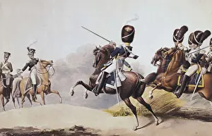 Litography Prints: Germany (19th c.). Members of the Royal Guard of Wurttemberg and the Second Regiment of the Crown Prince
