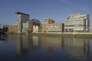 Germanic Prints: GERMANY. Dsseldorf. Modern buildings in Media harbour