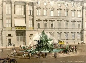 Fountain Prints: Germany, The Fountain, Royal Palace, Berlin, photochrom, circa early 1900s