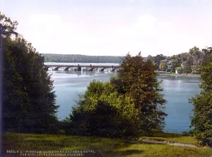 Potsdam Prints: Germany, Gleinicker Bridge, from Babelsberg, Potsdam, Berlin, photochrom, circa 1900