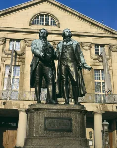 GERMANY. THURINGIA. Weimar. Monument to Goethe and Schiller. Sculpture. RAGA/AISA/Everett Collection (49994)**US SALES ONLY**