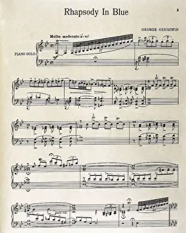 Musics Prints: GERSHWIN, George (1898-1937). 'Rhapsody In Blue' for piano and orchestra