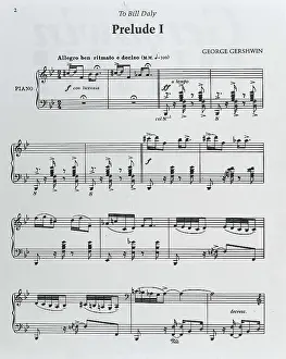 Musics Prints: GERSHWIN, George (1898-1937). Score of 'Prelude I (To Bill Daly)' for piano