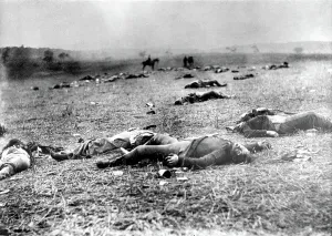 Gettysburg Prints: GETTYSBURG-Scene near the Rose Farm or Devil's Den on the Gettysburg battlefield