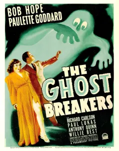 Bare Legs Prints: THE GHOST BREAKERS, from left: Paulette Goddard, Bob Hope on window card, 1940