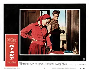 Kerchief Prints: GIANT, from left, Elizabeth Taylor, James Dean, 1956