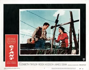 Barbed Wire Prints: GIANT, from left, James Dean, Elizabeth Taylor, 1956