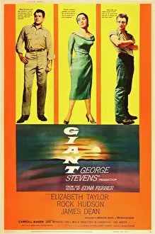 1956 Movies Prints: GIANT, Rock Hudson, Elizabeth Taylor, James Dean, 1956