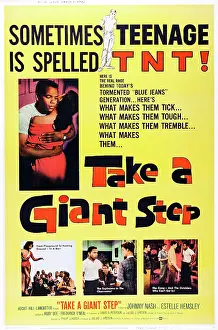 Nash Prints: TAKE A GIANT STEP, US poster art, top left and bottom in stills: Johnny Nash, 1959