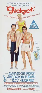 Darren Prints: GIDGET, US poster art, from left: Cliff Robertson, Sandra Dee, James Darren, 1959