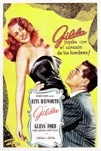 Strapless Gown Prints: GILDA, Argentine poster art, from left: Rita Hayworth, Glenn Ford, 1946