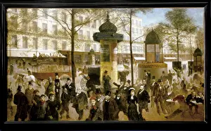 Parisians Prints: GILL, Andr (1840-1885). Sketch for a panorama of Boulevard Montmartre