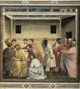 Fresco Prints: Giotto di Bondone (1267-1337). Scenes from the Life of Christ: Flagellation