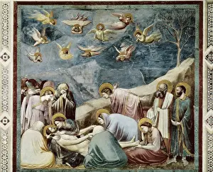 Fresco Prints: Giotto di Bondone (1267-1337). Scenes from the Life of Christ: Lamentation