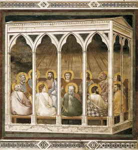 Fresco Prints: Giotto di Bondone (1267-1337). Scenes from the Life of Christ: Pentecost