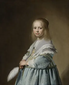 1640s Prints: Girl Dressed in Blue, by Johannes Cornelisz