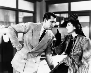 Finger Pointing Prints: HIS GIRL FRIDAY, from left: Cary Grant, Rosalind Russell, 1940