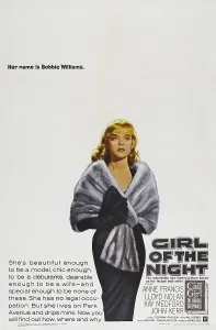Fur Wrap Prints: GIRL OF THE NIGHT, US poster art, Anne Francis, 1960