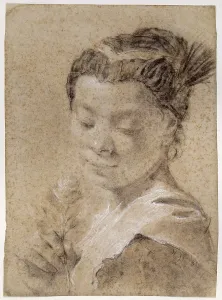 Rose Prints: Girl with a Rose, or The Bud, by Giovan Battista Piazzetta