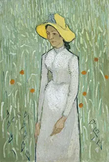 Van Gogh Prints: Girl in White, by Vincent van Gogh, 1890, Dutch Post-Impressionist painting, oil on canvas