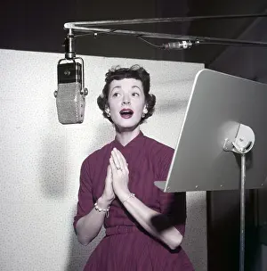 Singing Prints: Gisele McKenzie, recording at RCA studio, 1956