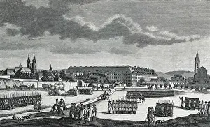 Panorama Prints: The glacis of Vienna from Alservorstadt in 18th c