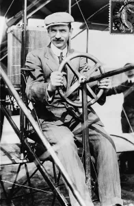 Industrialists Prints: Glenn H. Curtiss (1878-1930), aviation pioneer in his bi-plane
