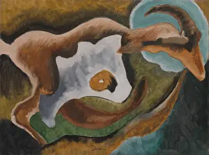 Lcgrfa1705 Prints: GOAT, by Arthur Dove, 1935, American painting, oil on canvas with selective varnish