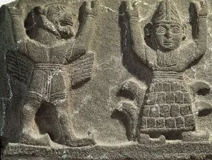 Syria Prints: God and Winged Lion. 9th c. BC