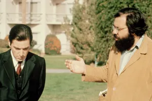 Behind The Scenes Prints: THE GODFATHER: PART II, Al Pacino, director Francis Ford Coppola, on set, 1974