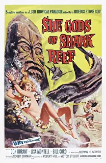 Shark Prints: SHE GODS OF SHARK REEF, US poster, Lisa Montell, 1958