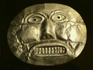 Rite Prints: Gold ceremonial mask. Calima art