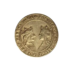 Catholic Monarchs 15 16th Century Prints: Gold coin of the Catholic Monarchs