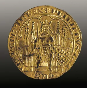 Center Prints: Gold escudo of Philip VI of France
