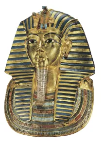 Egyptian Empire Prints: The gold mask. ca. 1340 BC. Gold Mask made in wood
