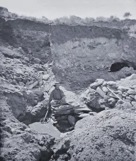 Occupational Prints: Gold prospector working a rocker box near Virginia City, Montana Territory, in 1871